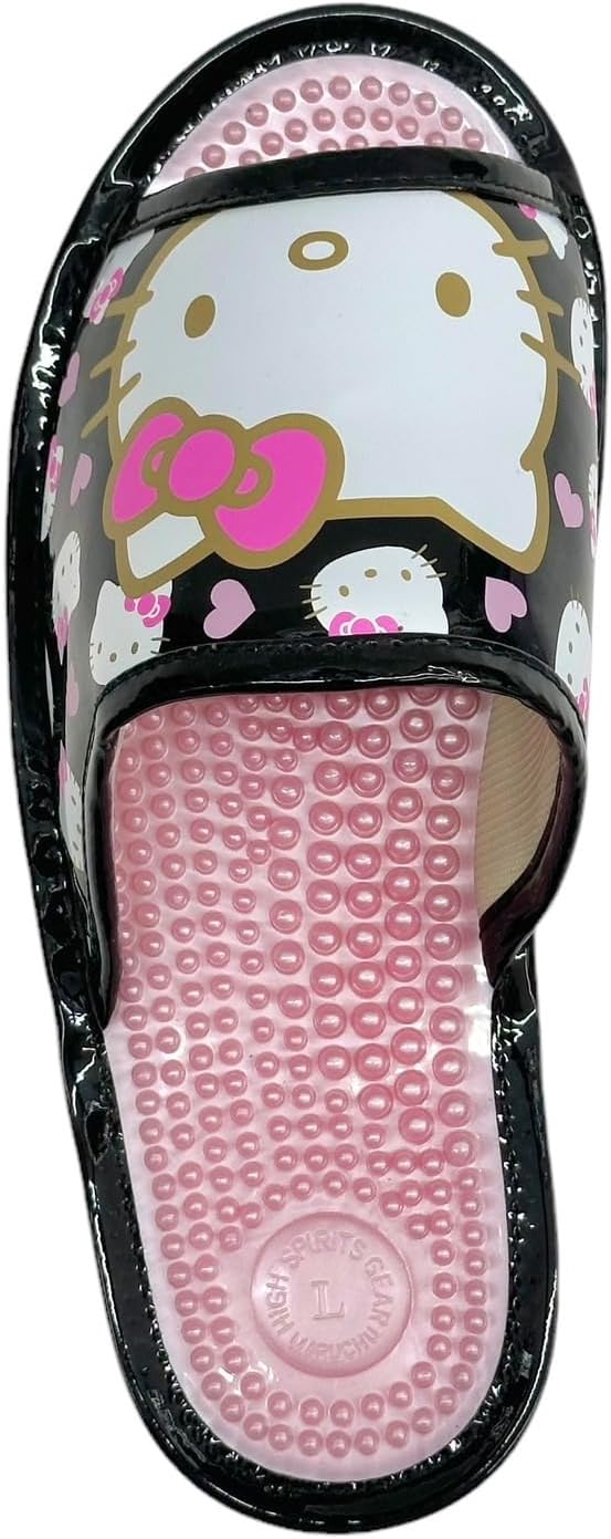 [Sanrio] Hello Kitty Health Sandals, Women's Slippers, SA-4196L (Black, Japanese Shoe Size, Adult, Numeric, 23.0 cm), Black, 23.0 cm