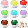 Deekin 8 Pack Voice Recording Button for Communication Interactive Dog Talking Button Set Animal Communication 30 Seconds Recordable Answer Buzzers for Pet, MulticolorWhite Base