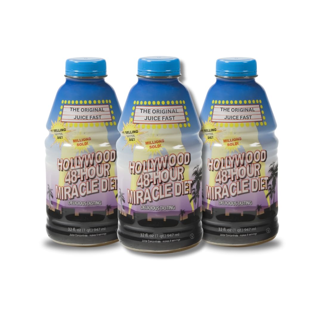 48-Hour Miracle Fruit Juice Cleanse Diet 3-Pack, Detox Cleanse for Weight Loss & Rejuvenation, Food Replacement, Fast Acting Diet, Weight Loss Drink, 32 Fl. Oz.USDA Organic