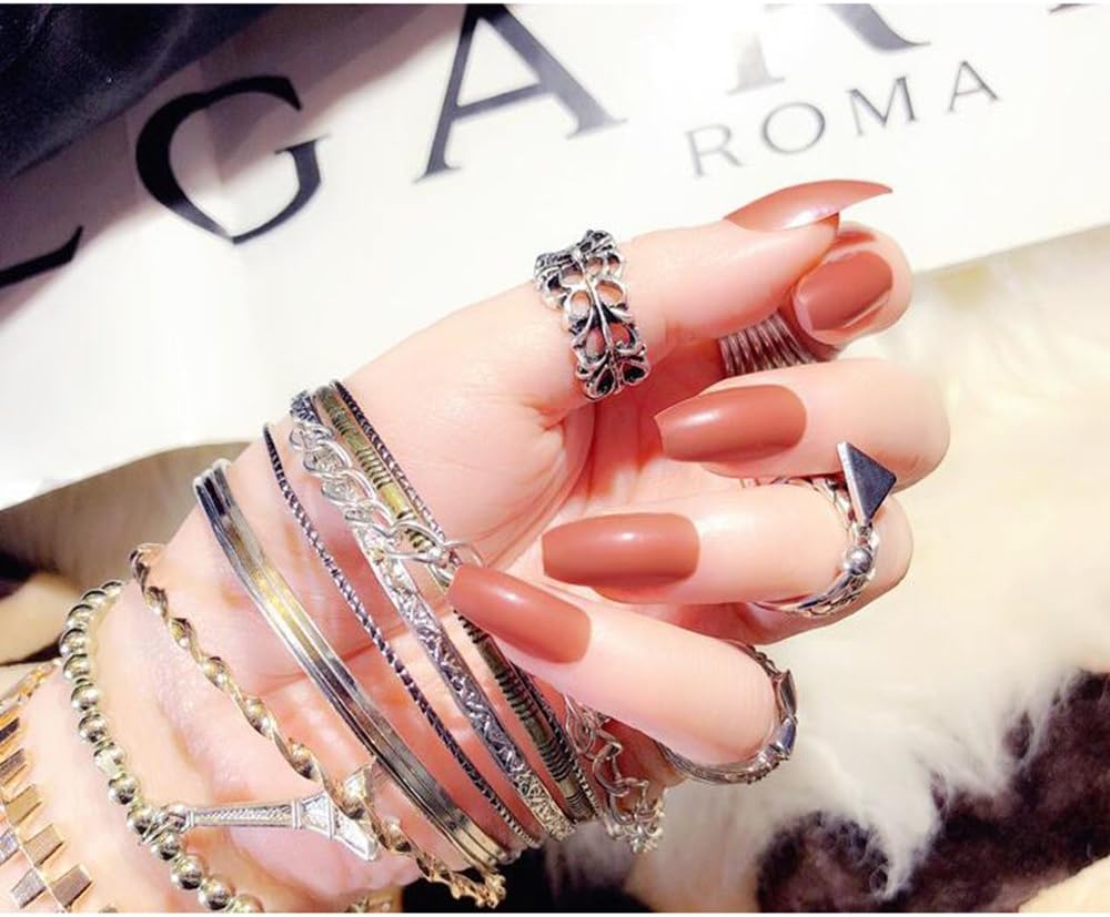 24Pcs Long Ballerina False Nail Tips Artificial Nails Full Cover Ballerina Girls Fake Nails - BLJ04