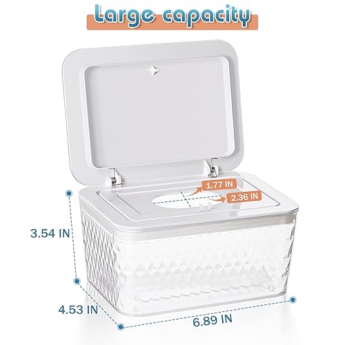 Miniatura 2 de Dispensador de toallitas para bebés, soporte para toallitas a prueba de polvo, apertura con una sola mano con resorte, mantiene las toallitas