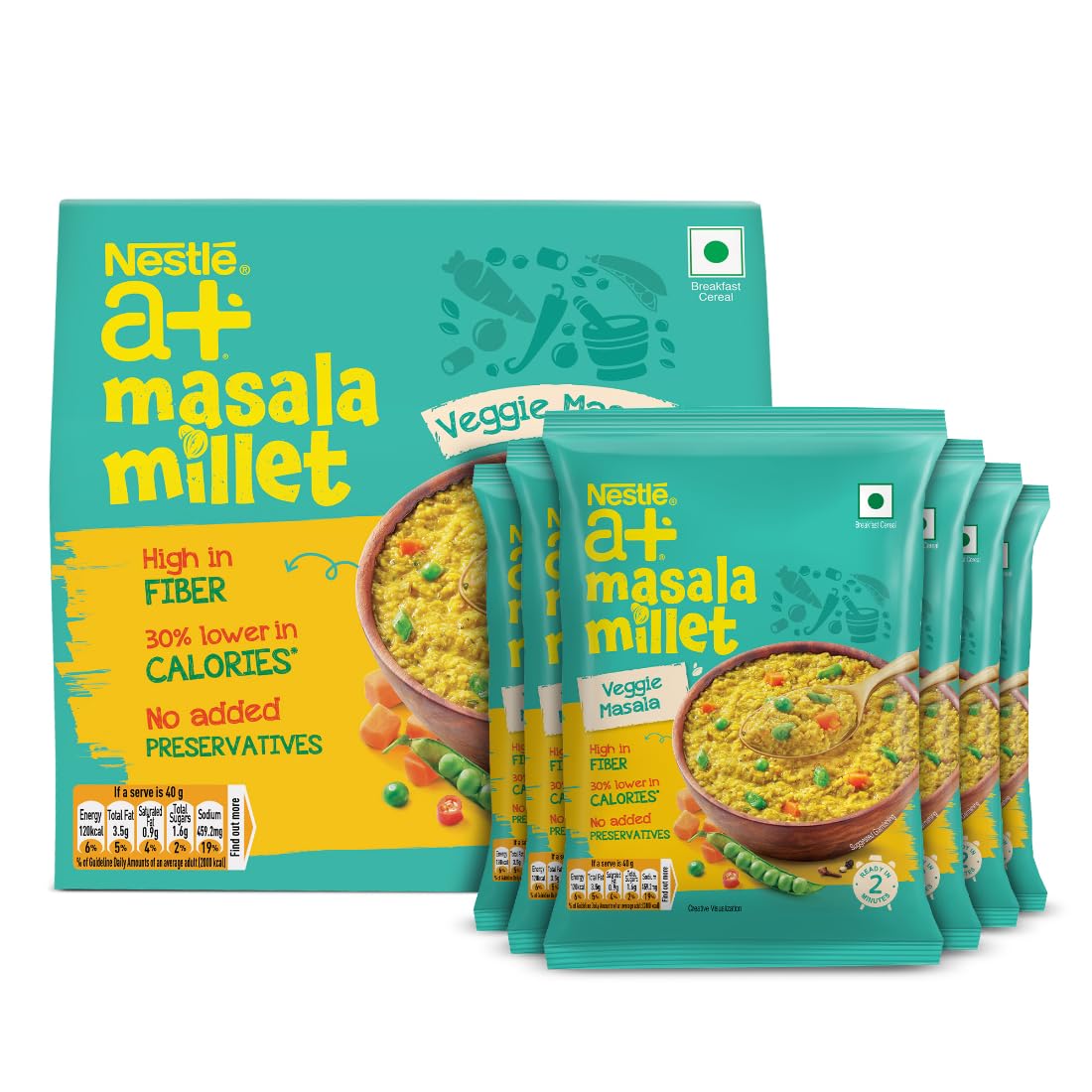 See full amazon price history chart for Nestlé a+ Masala Millet, High in Fiber, 30% Lower in Calories, Veggie Masala Flavour, 240 g(6 Units x 40g) Nestlé a+ Masala Millet, High in Fiber, 30% Lower in Calories, Veggie Masala Flavour, 240 g(6 Units x 40g) (B0CQM21444) Amazon Price History, Amazon Price Tracker