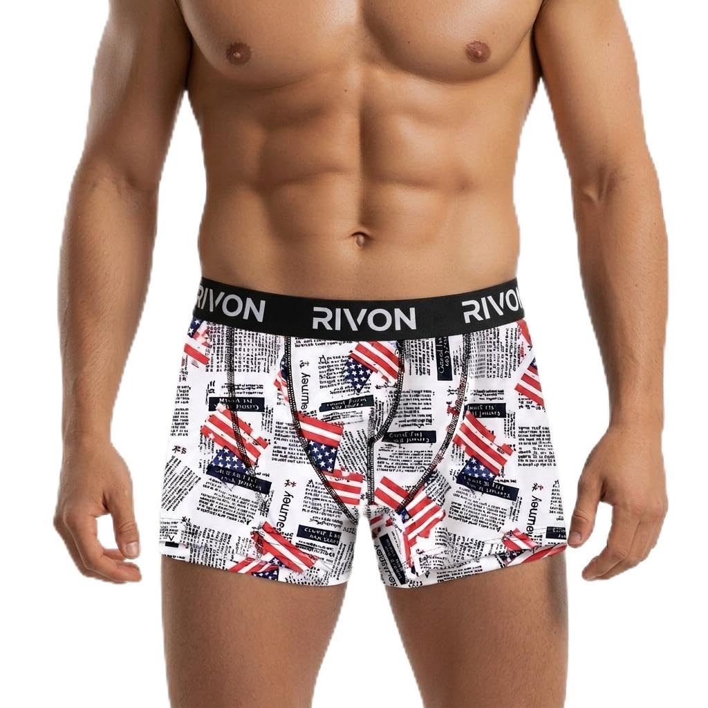 RIVON Men's Printed Cotton Blend Trunk Underwear for Men | Soft Stretch Innerwear | Breathable & Comfortable Boxer Trunk | Regular Fit | Pack of 1-picture-10