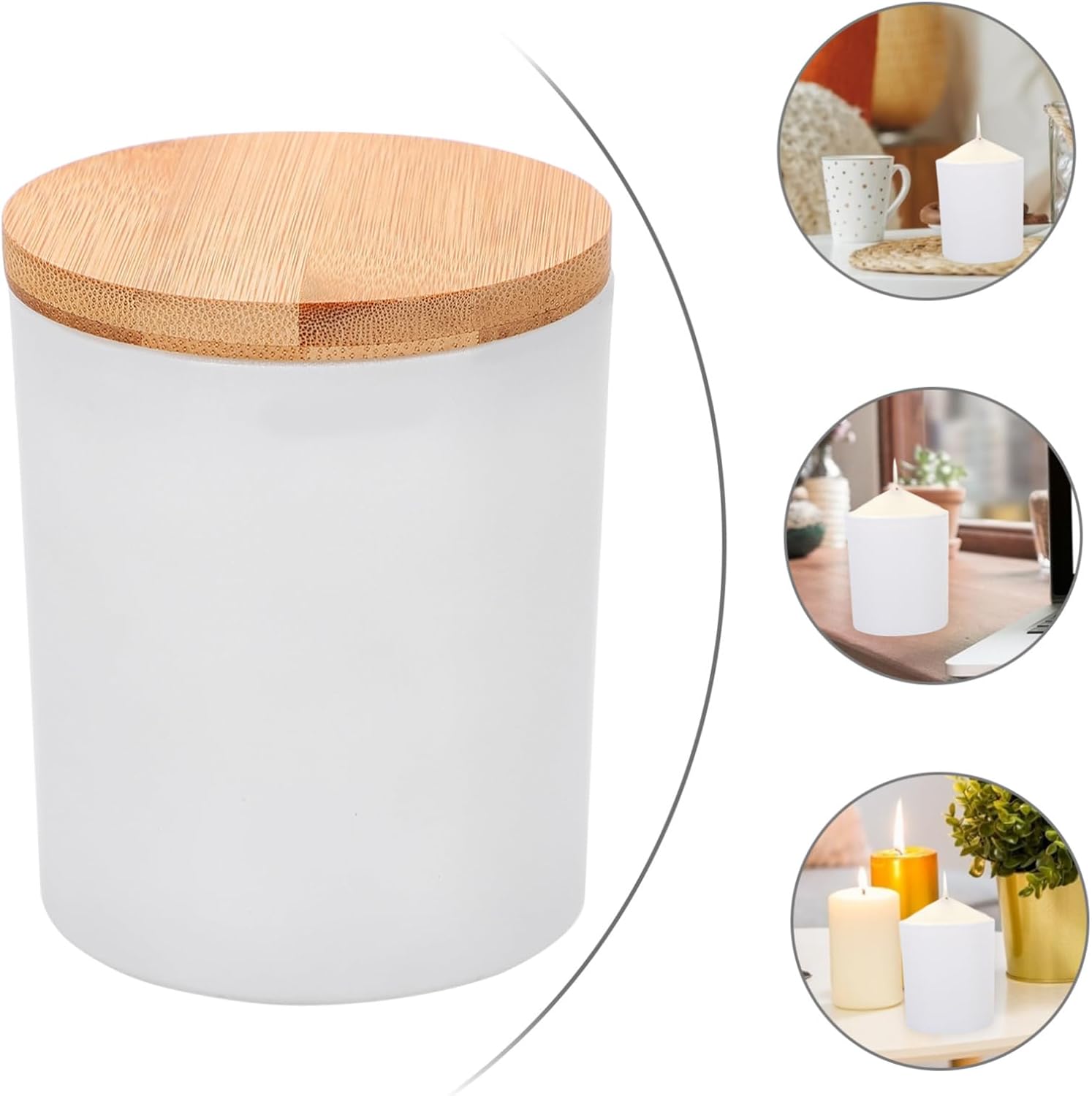 Uonlytech 4sets Aromatherapy Scented Candle Tin Glass Candle Making Supplies Tin Containers Lids