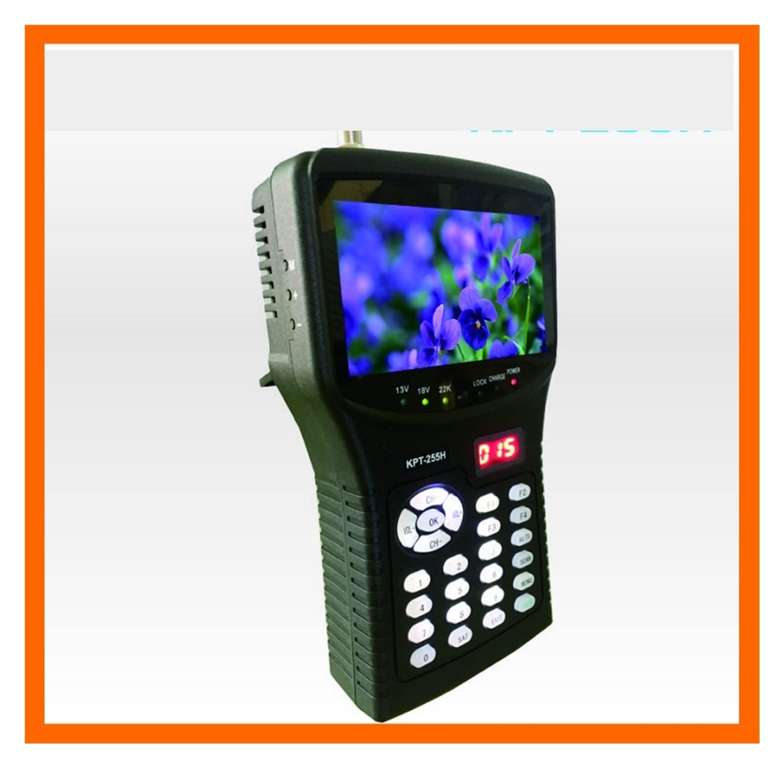 Buscador de señal satelital, Buscador De Satélite, KPT-255H Sat HD Reemplace El Monitor Kpt-055h Prueba Señal DVB-S/S2 4,3 Pulgadas con Salida AV USB para Un Uso Flexible