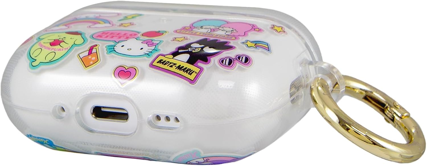 Sonix x Sanrio AirPods Pro 3 Protective Case - Hard Shell Cover with Luxe Keychain Clip - Compatible with 3rd Generation AirPods Pro | Hello Kitty Stickers