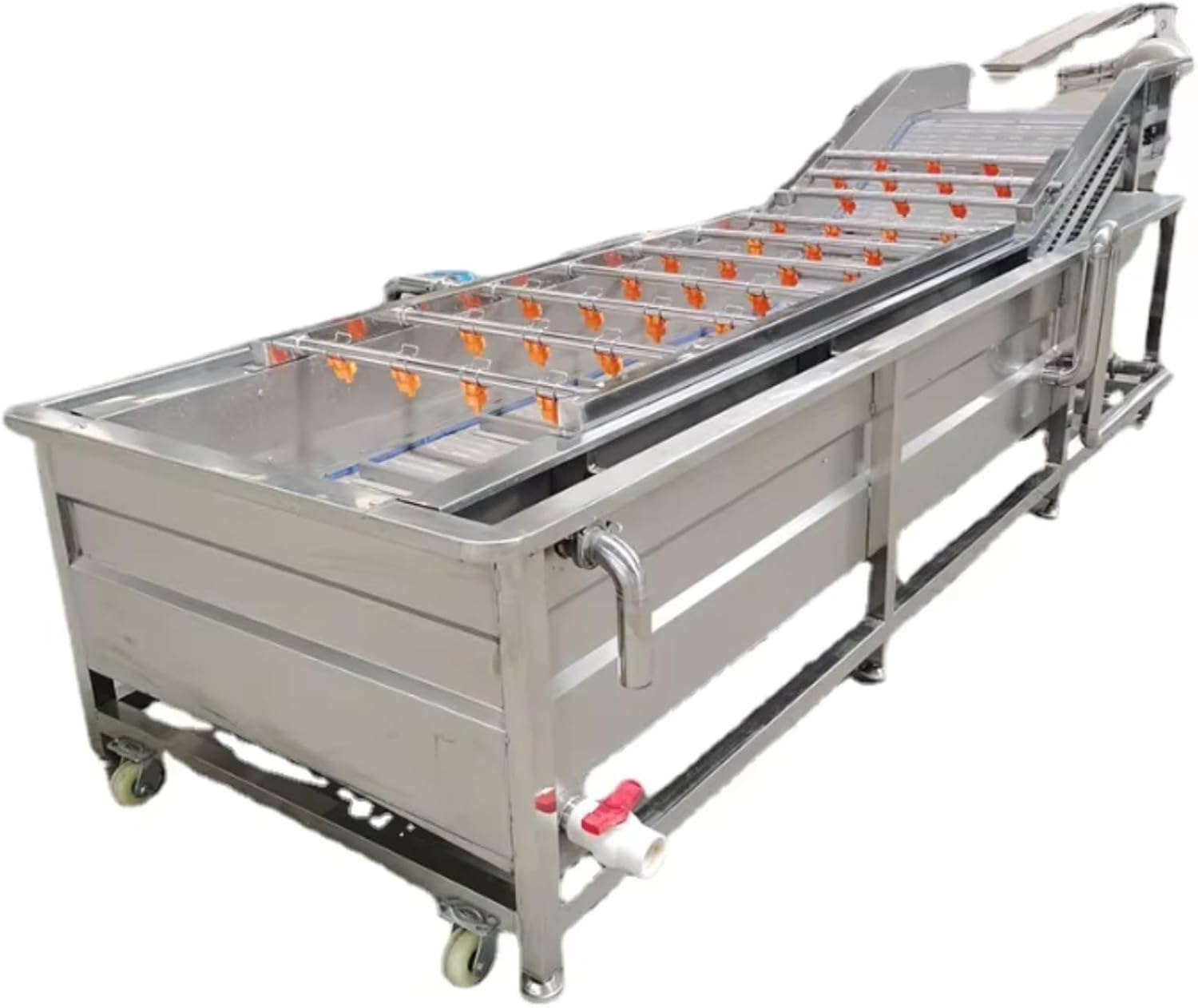 Heavy-Duty Fruit Vegetable Cleaner – Industrial Bubble Washer with Recirculating Water System for Manufacturing and Food Processing