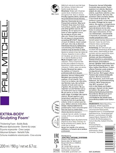 Paul Mitchell 102322 Extra-Body Sculpting Foam, Thickens + Builds Body, For Fine Hair thumb #6