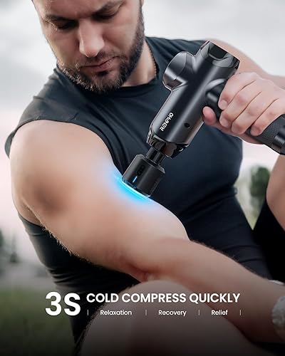 Miniatura 17 de RENPHO Ascend - Pistola de masaje profesional, amplitud ajustable de 0.236-0.472 in para intensidad personalizada, masajeador de percusión de tejido