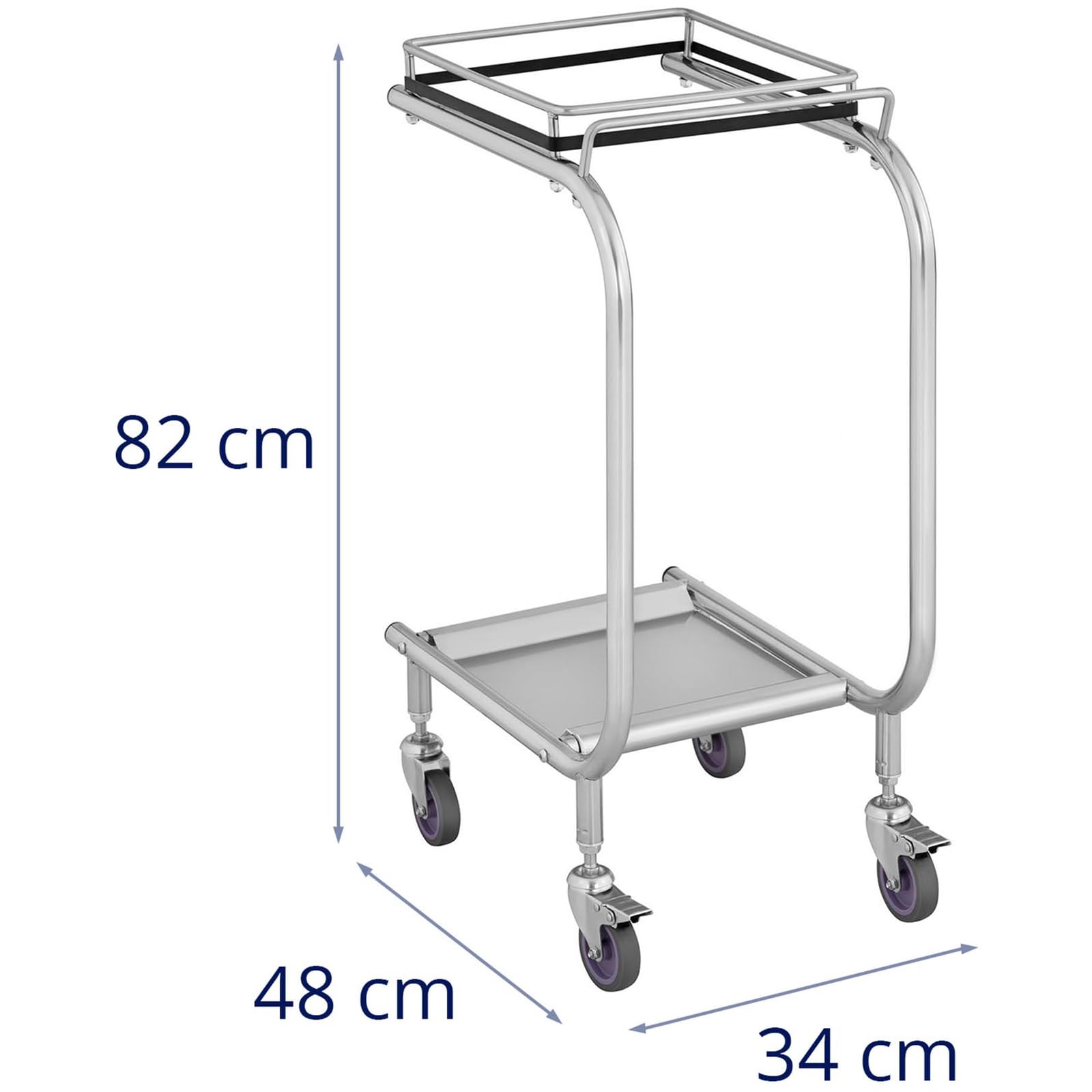 Uniprodo Soporte para Bolsas de Basura Plateado con 4 Ruedas (con 2 Frenos) Soporte para Bolsas de residuos Soporte de Saco Amarillo Soporte para Sacos de Basura Portabolsas