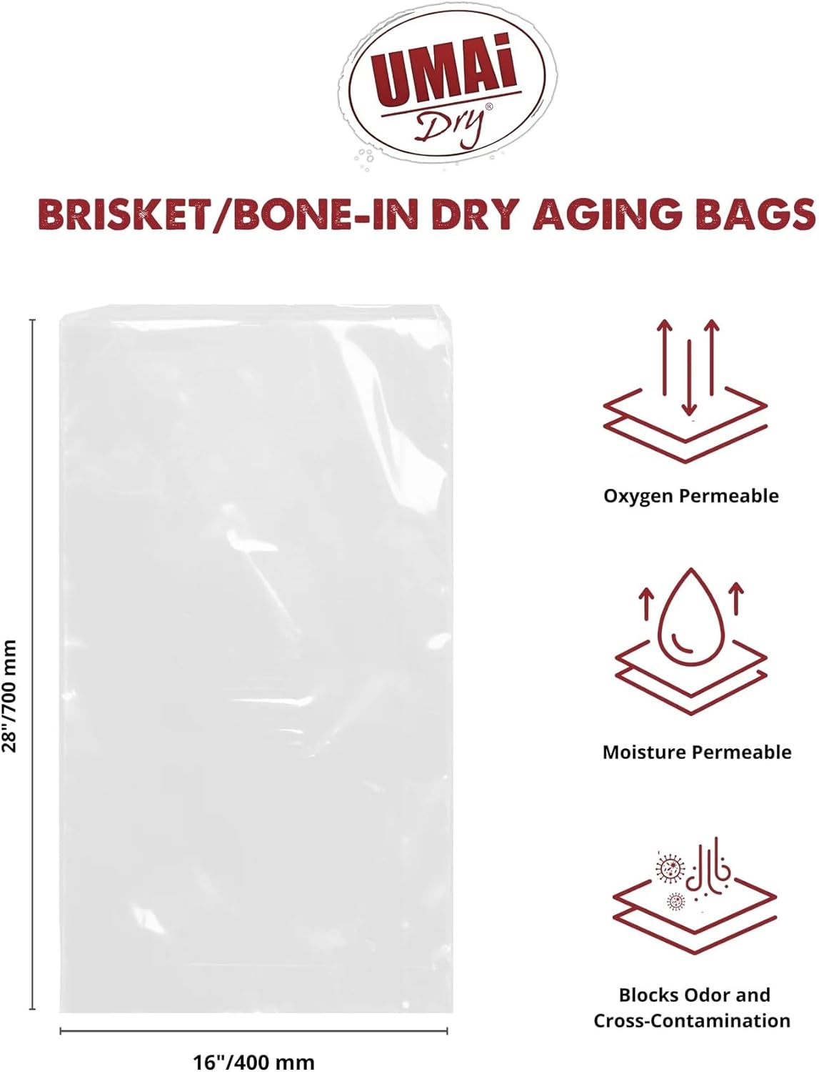 UMAi Dry Artisan Steak Starter Kit – Precision 120V Vacuum Sealer, Pack of 3 Ribeye/Striploin and Pack of 3 Brisket/Bone-in Sampler Dry Age Bags for Meat – Home Dry Aging Kit for Steak Lovers