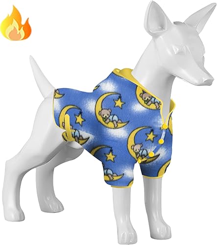 LovinPet Sudaderas con capucha para perros pequeños abrigos de invierno fríos fáciles de usar, ropa de tela de franela agradable a la piel para