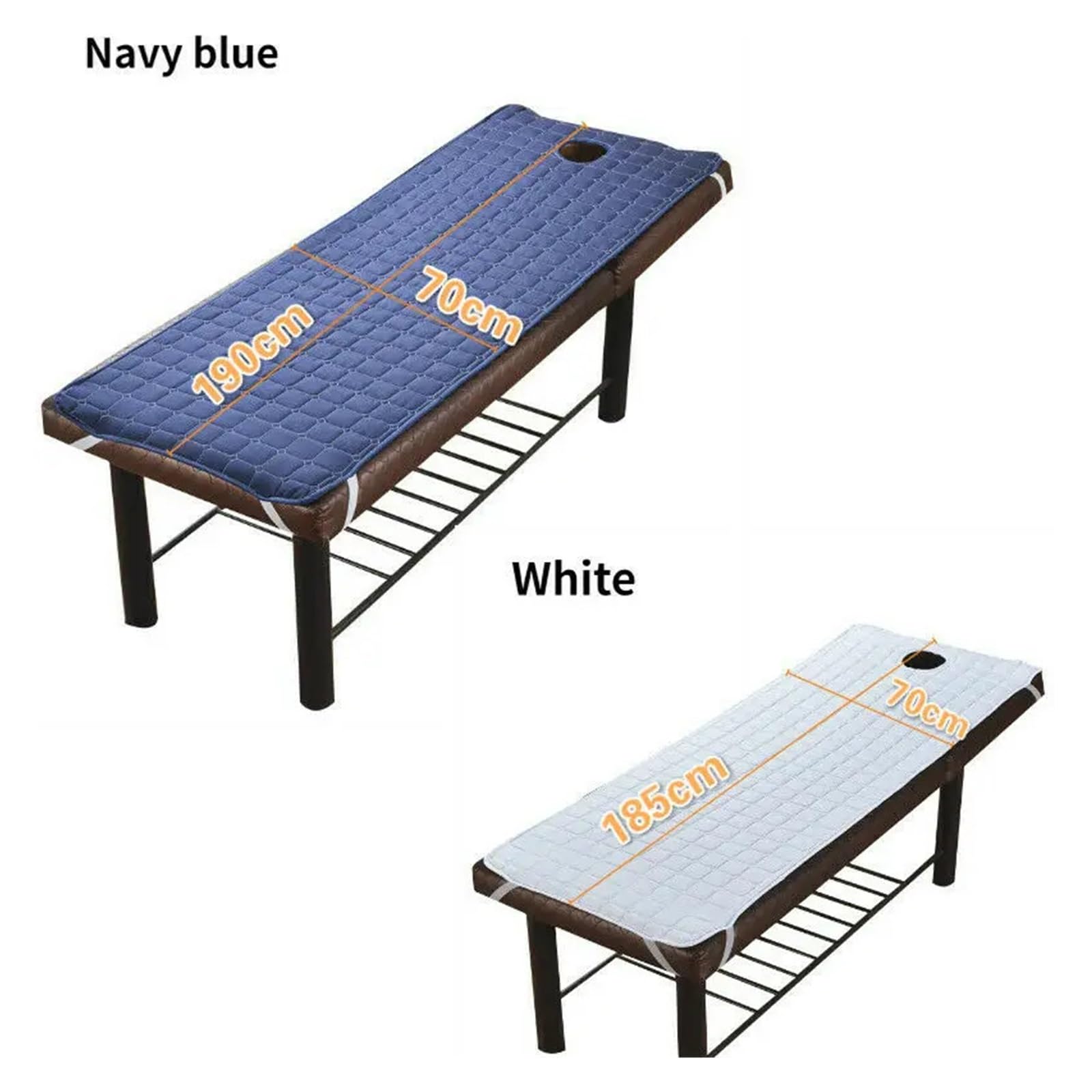 Sabanas Camilla Masaje Mesa de masaje poliéster, Sábana elástica for tratamiento SPA, colchón salón belleza relajación con orificio for la cara, sofá(Deep blue,190X80CM)