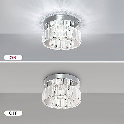 Miniatura 3 de CLAIRDAI Lámpara de techo de cristal cuadrada de montaje empotrado, lámpara de techo LED moderna para cocina, pasillo, vestíbulo, sala de estar,