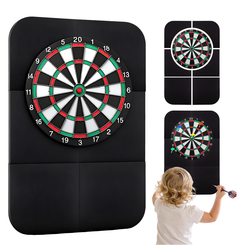 Wxeadu Dart Board Wall Protector, 35.4’’h*23.6’’h*0.5 Thickness Self-Adhesive Dartboard Surround Wall Protecor, Felt Dartboard Wall Protection, Dart Board Surround Wall Protector, Darts Wall Protector