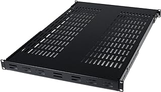 StarTech.com 1 HE Verstellbares perforiertes Server Rack Mount Ablagefach - 80kg - 49 bis 97 cm Einstellbare Einbautiefe Universal Ablagefach für 19" AV/ Netzwerk Schrank - 70 cm tief (ADJSHELF)