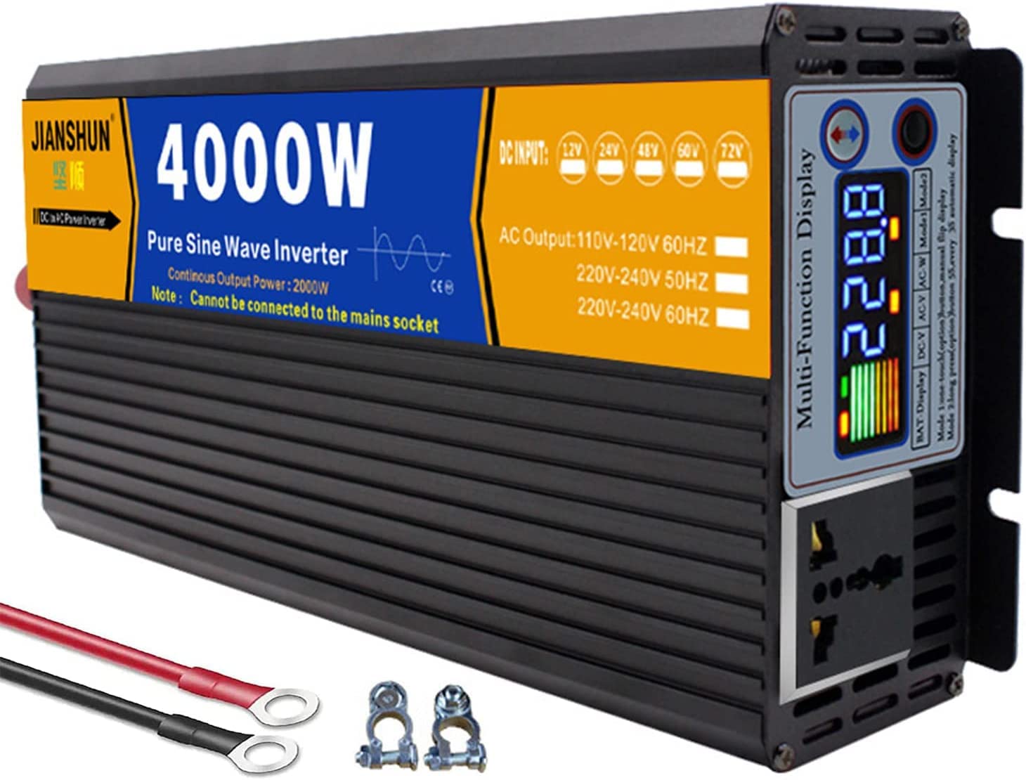 Onduleur pure sinus 4000w convertisseur 48v en ac 220v pour alimentation electrique vehicule