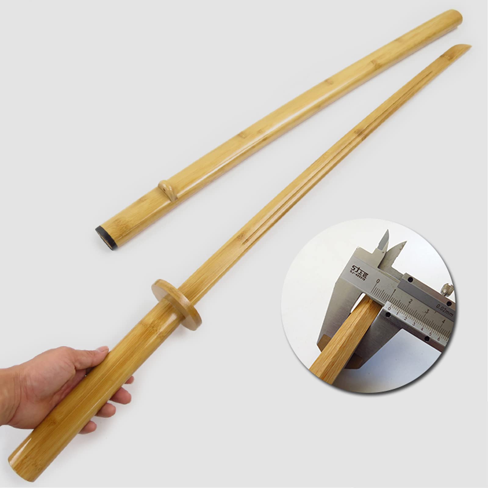 Bokken de Bambú Natural Hecho a Mano 102cm Espada Samurái de Madera para Entrenamiento Kendo y Decoración