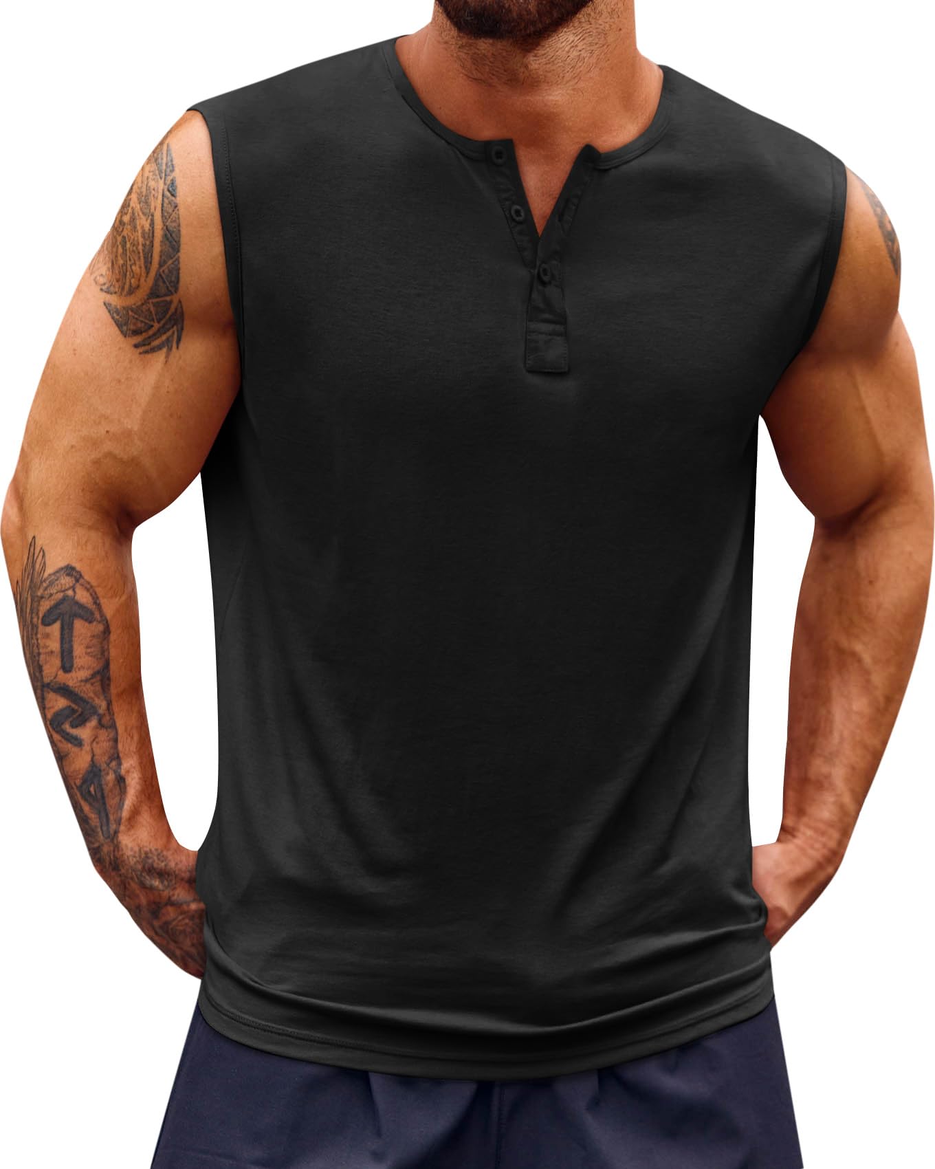 Runcati Mens Muscle Tank Tops Sleeveless Casual Summer Beach Workout Gym Tops