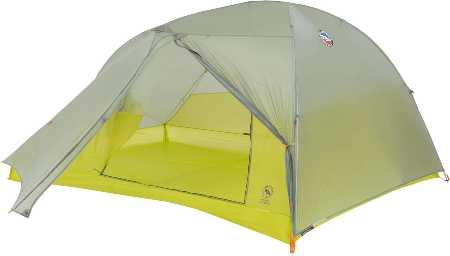 Big Agnes Tiger Wall Platinum Backpacking Tent - Lighter Than Ultralight, 3-Season, Semi-Freestanding Double Door Tent