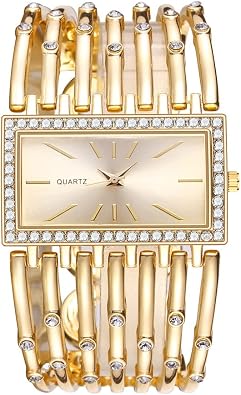 Bracelet Watch for Women Luxury Rectangular Case Analog Quartz Wrist Watch