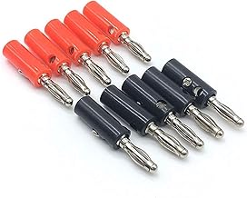 Pack of 10 4mm Banana Plugs - Black and Red for Audio Speaker Amplifier