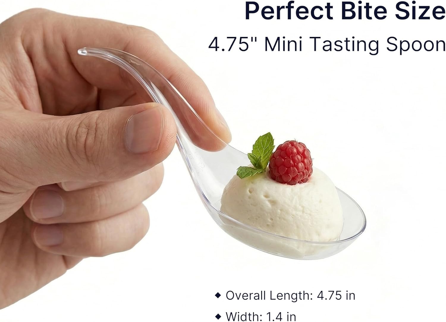200 Mini Appetizer Spoons Clear Plastic Tasting Spoons for