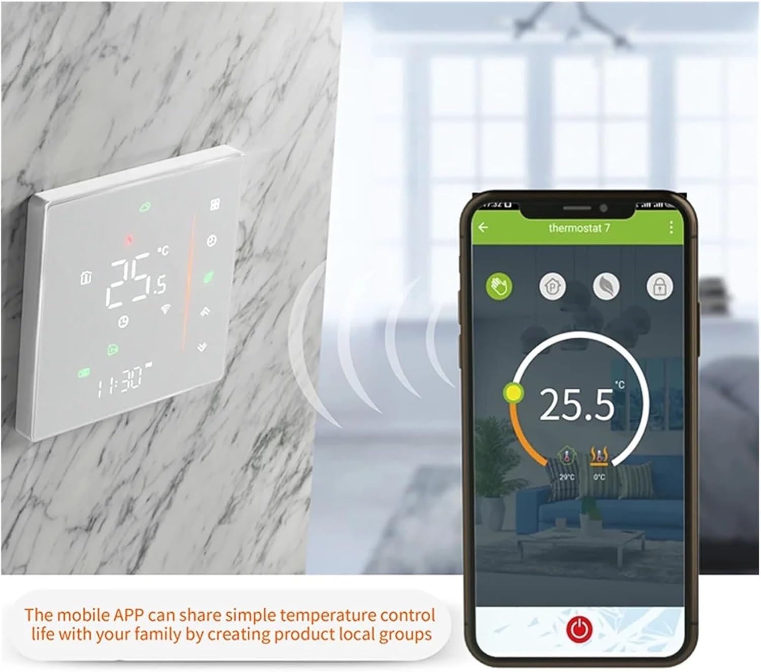 LED 温度コントローラー WiFiスマートサーモスタット温度コントローラー週次プログラム可能サポートタッチアプリ音声コントロールホ