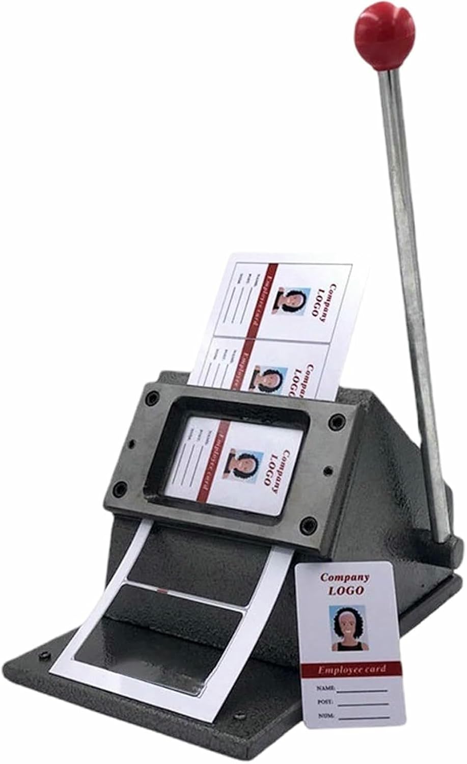 Business Card Cutter Die Cutter,Table Top Passport Id Photo Manual Cutter Punch,Thickened Base,Model Size 8.6x5.4cm,for Standard PVC White Cards Photo Business Card~/