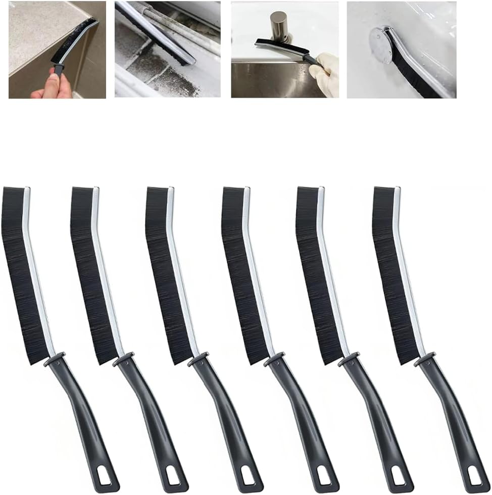 Crevice Cleaning Brushes — Multifunctional Gap Cleaning Brush | Hard Bristle Grout Cleaner — Bathroom & Kitchen Scrub Tool for Tile, Window, Shower Grooves - Household Crevice Brush (Set 6)