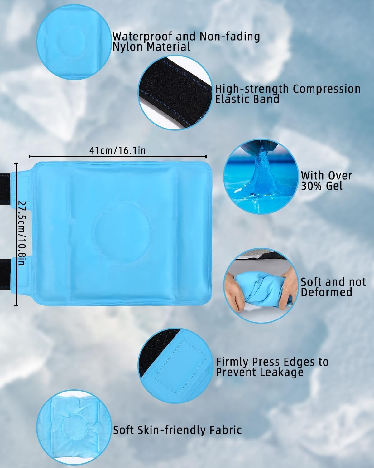 jutyum fascia di ghiaccio riutilizzabile impacchi caldi o ghiacciati riutilizzabili Ice Pack per il sollievo dal dolore per lesioni alle gambe,dolore muscolare, gonfiore, interventi di del ginocchio