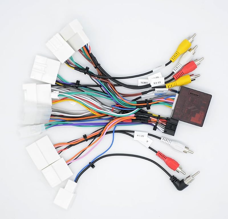 Arnés estéreo de radio de auto Android de 16 pines Decodificador Canbus para Toyota Camry RAV4 Corolla Tundra Sequoia Tacoma Prius Sienna Soporte JBL Amplificador Retener cámara de respaldo de fábrica OEM, control del volante