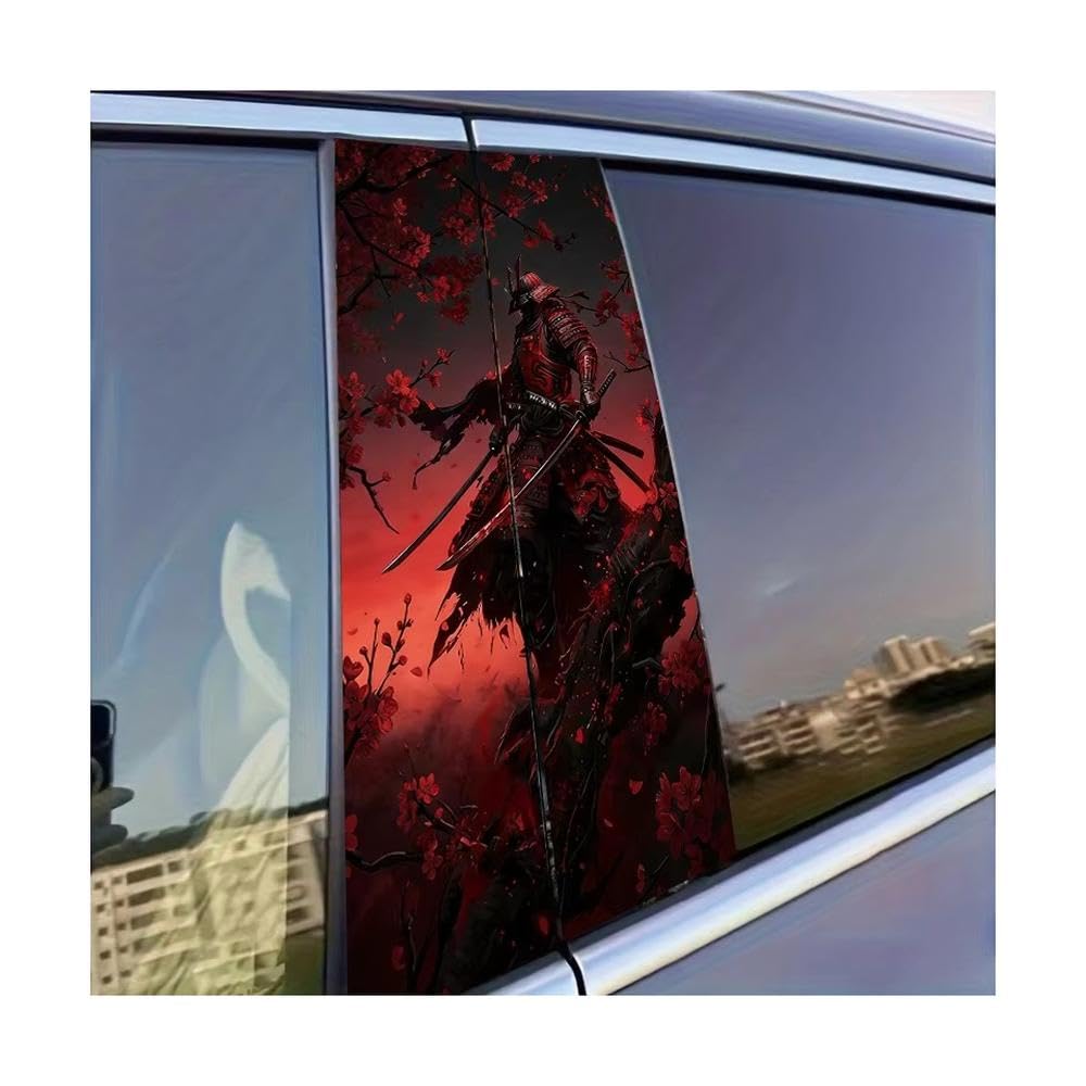 Body Parts 2 PCS Car Window Pillar Stickers Samurai Glossy Material Protective Film