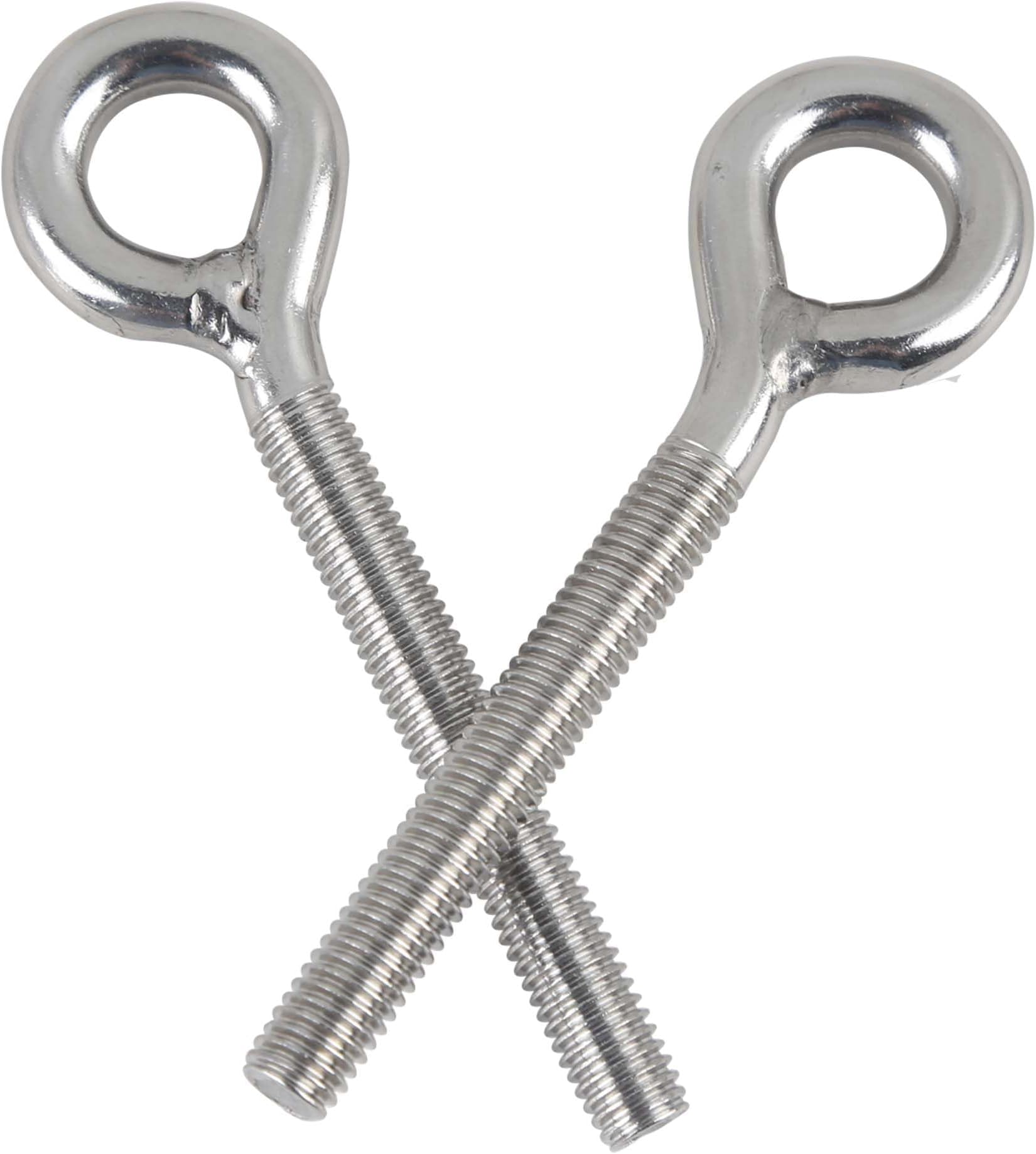 5pcs M10 Eye Bolts 304 Stainless Steel Closed With Long Handles Threaded Rod Round Hook Eyelet Bolt Screw for Outdoor Garden Hanging Projects