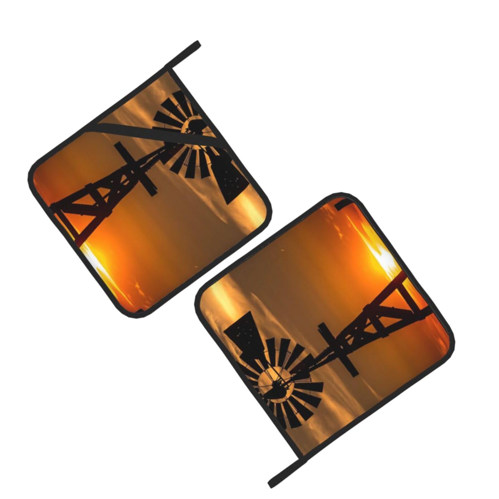 Windmill Printed Oven Pot Holders Set of 2 Pcs Heat Resistant Kitchen Microwave Potholders for Cooking Baking Grilling