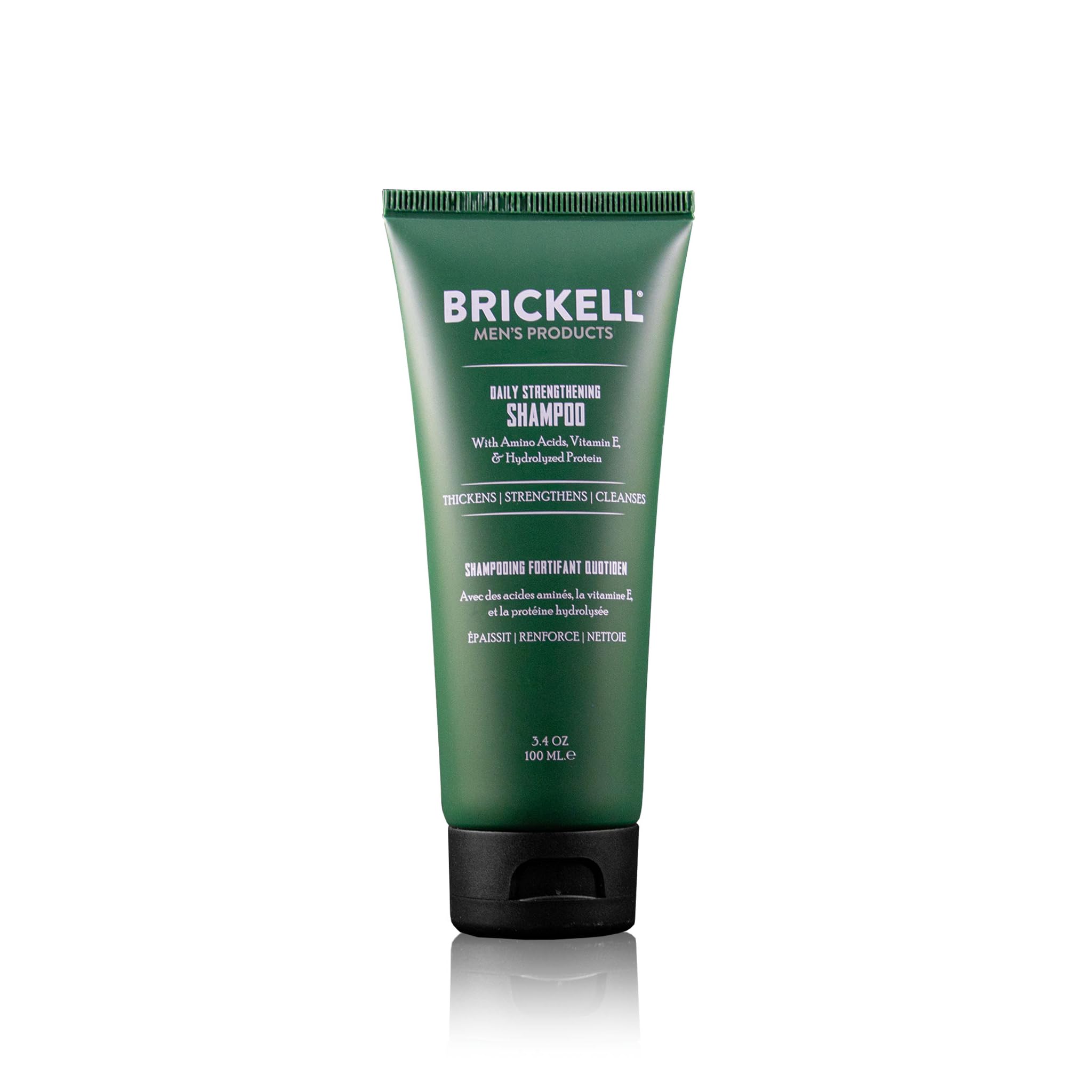 Brickell Men's Products Daily Strengthening Shampoo for Men, Natural and Organic Featuring Mint and Tea Tree Oil To Soothe Dry and Itchy Scalp,