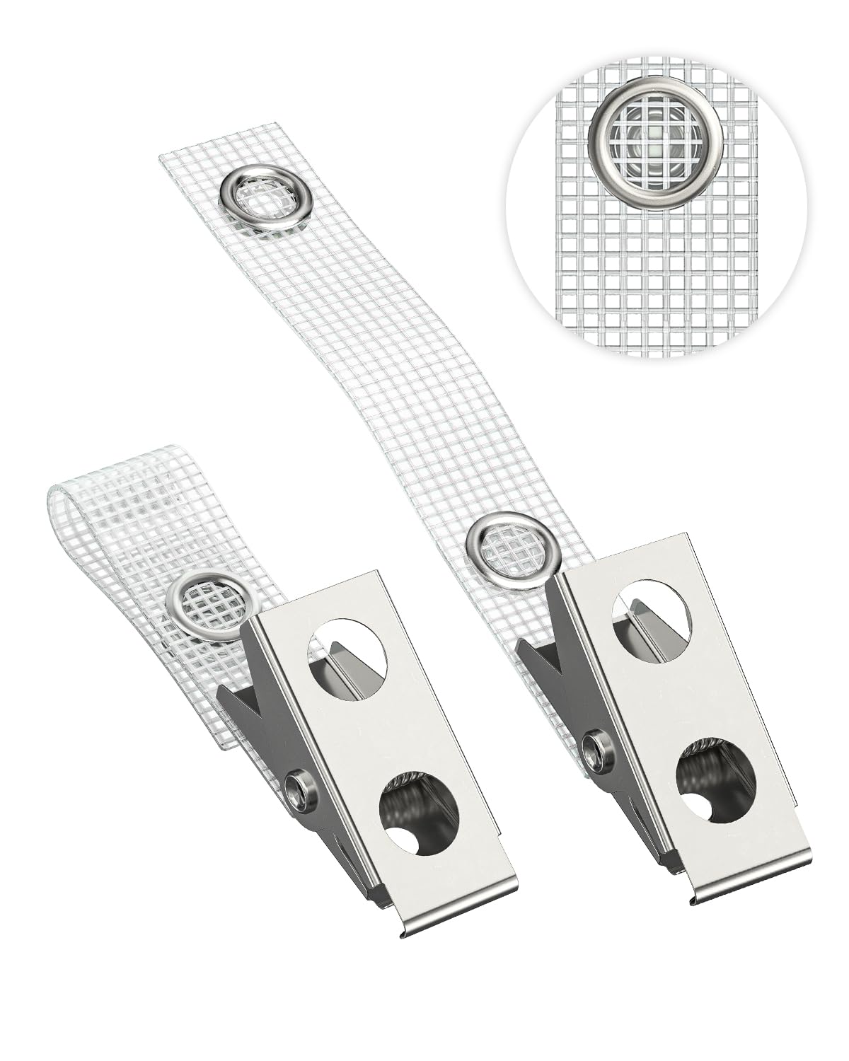 Amazon.com : Uniclife 50 Pcs Metal Badge Clips with Grid Surface PVC ...