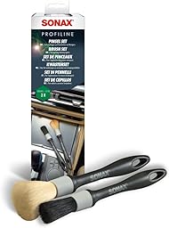 SONAX PROFILINE PinselSet (2 Stück) für die Reinigung von Felgen, Emblemen, Lüftungsschlitzen und Anderen schwer zugänglichen Bereichen am Fahrzeug | Art-No. 02990000