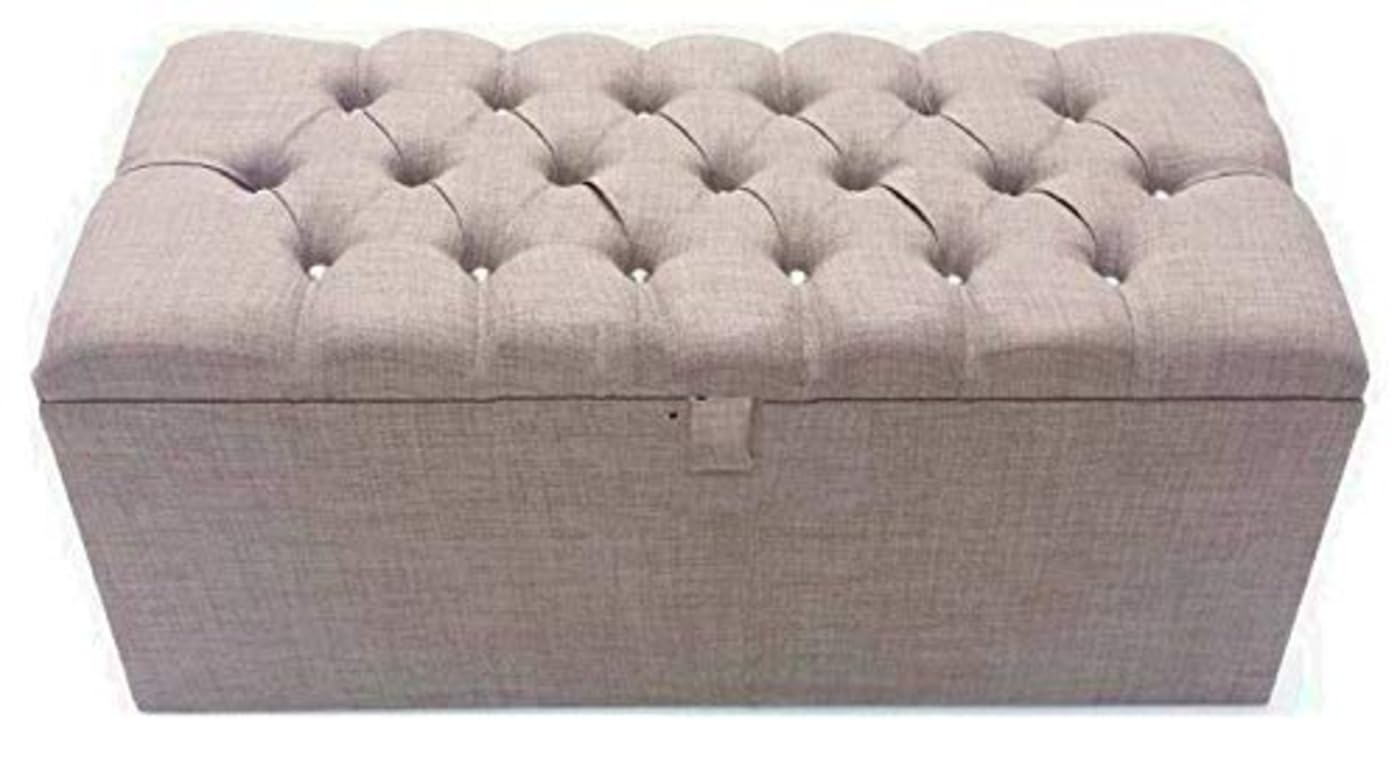 luxisleepltd Turin Spanish Storage Ottoman Strong and Durable Toy Chest Footstool (Length 40'' x Width/Depth 18'' x Hieght 14'', slate grey)