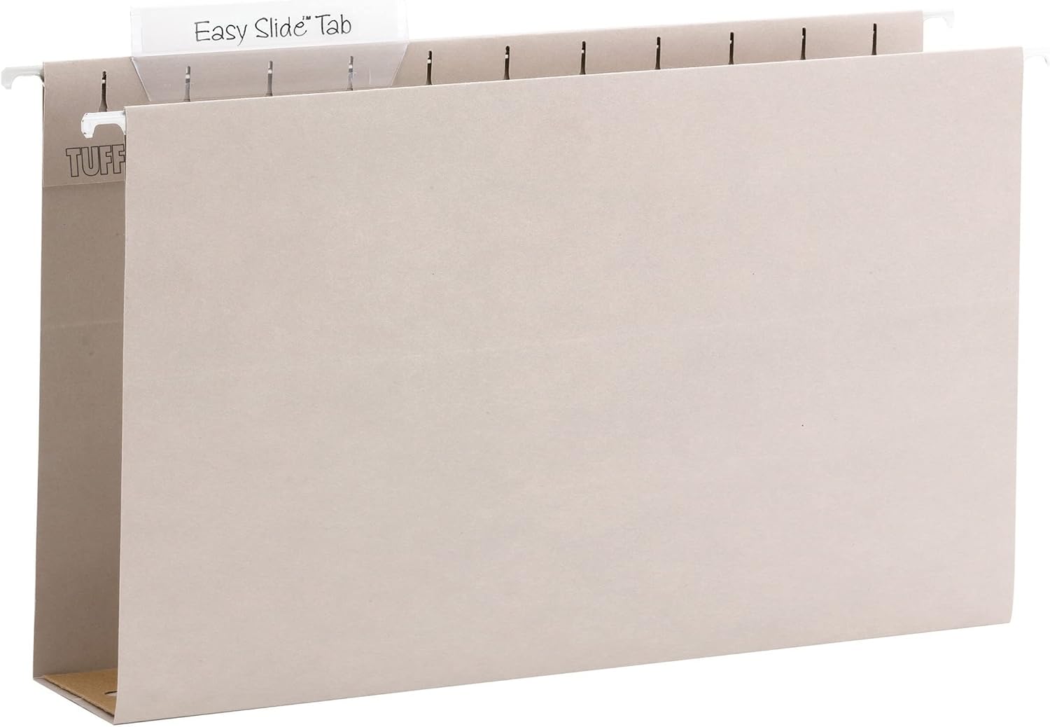 Smead TUFF Extra Capacity Box Bottom Hanging Folder, 3" Expansion, 1/3-Cut Easy Slide Tab, Legal Size, Steel Gray, 18 per Box (64341)
