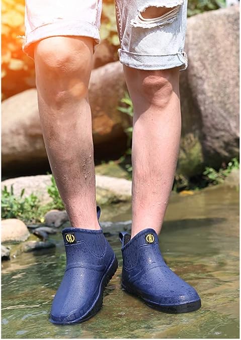 Rain Boots, Rain Shoes, Men's, Work or School, Business, Stylish, Cool, Rain Protection, Waterproof, Rain or Shine, Short, Low Cut, Outdoor, Rain Shoes, Non-Slip, Flexible, Casual, No Fatigue, High