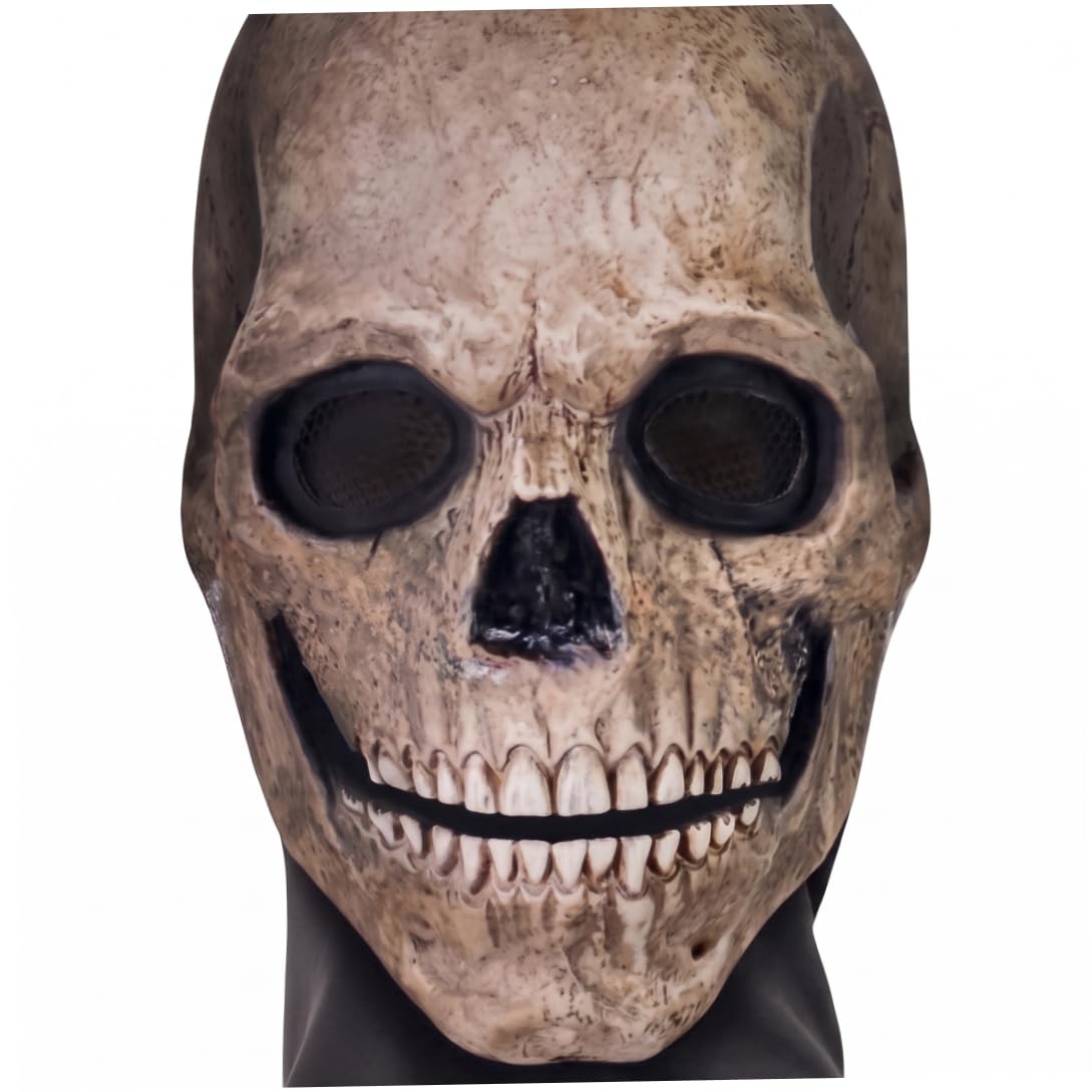 Máscara de esqueleto Máscara de calavera realista con mandíbula móvil Calavera de Halloween Máscaras realistas aterradoras de cabeza completa Se adapta a la mayoría de los adultos para Halloween.