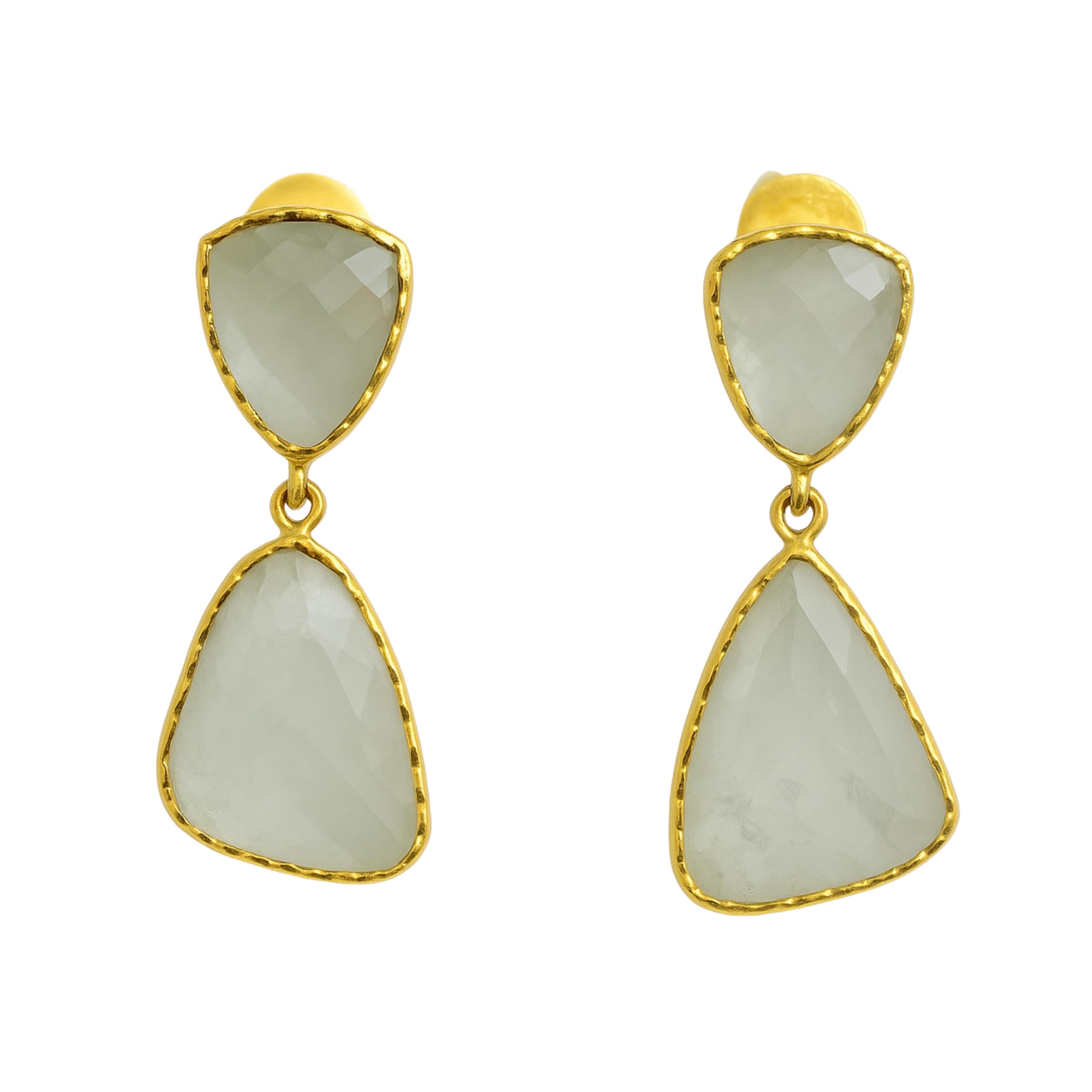 Pendientes de Plata 925 con Baño de Oro Aguamarina