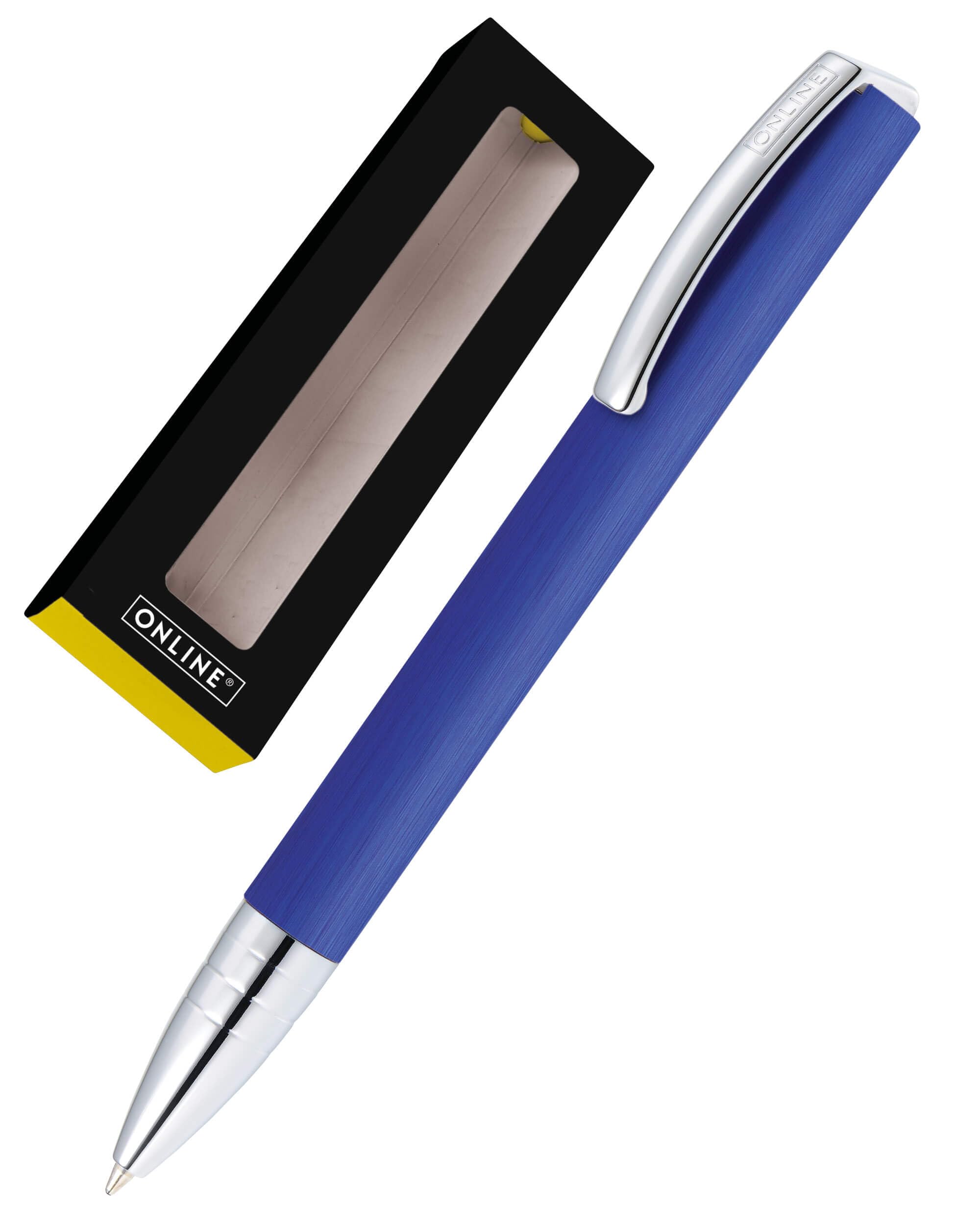 Online Ballpen Vision Blue | made of aluminum | with international king size refill | refillable | writing colour black | in gift box