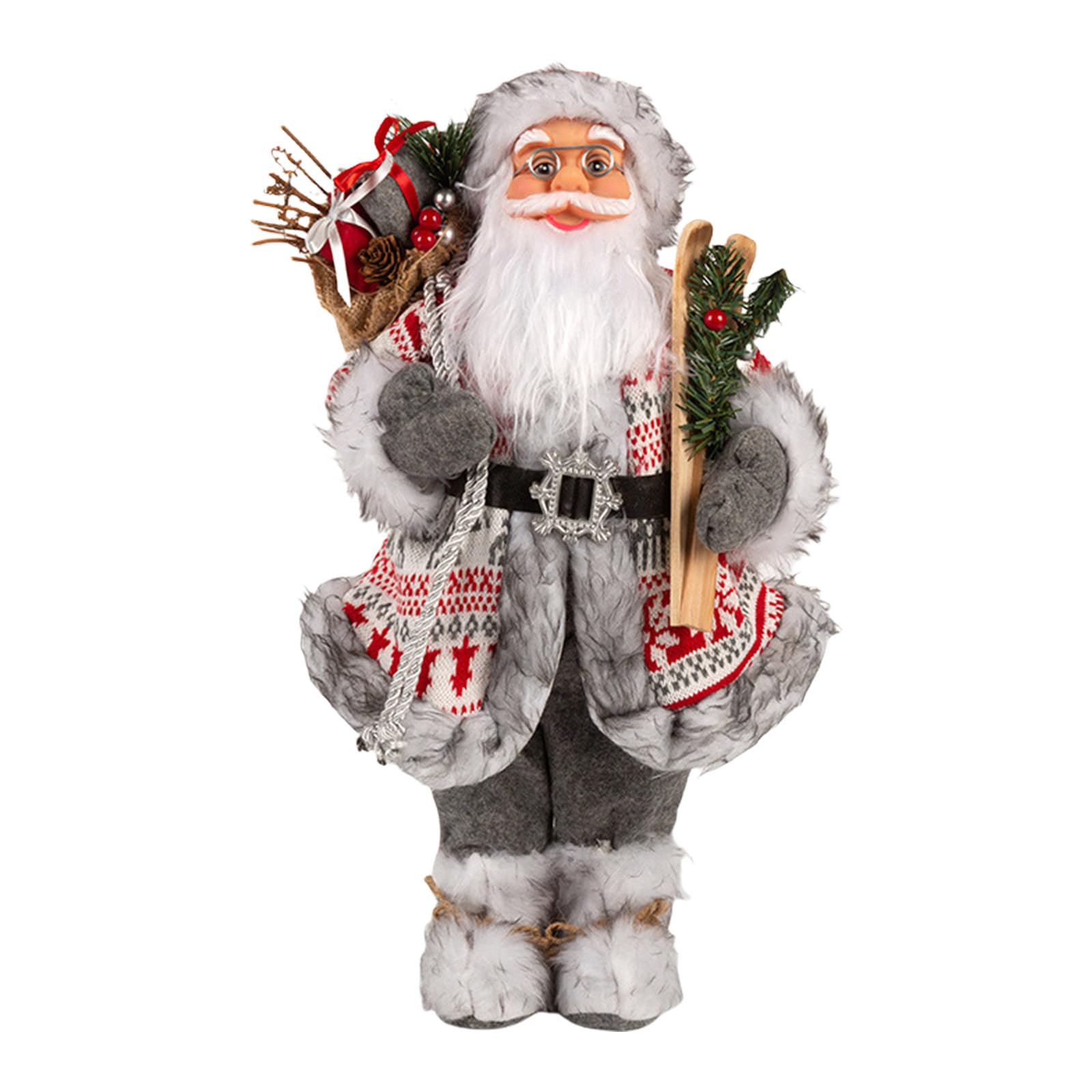 Jazuaiao Festival Plush Santa Toy Ornament Enchanting Santa Plush Toy Tabletop Ornament Christmas Scene Setter Decoration Craftsmanship