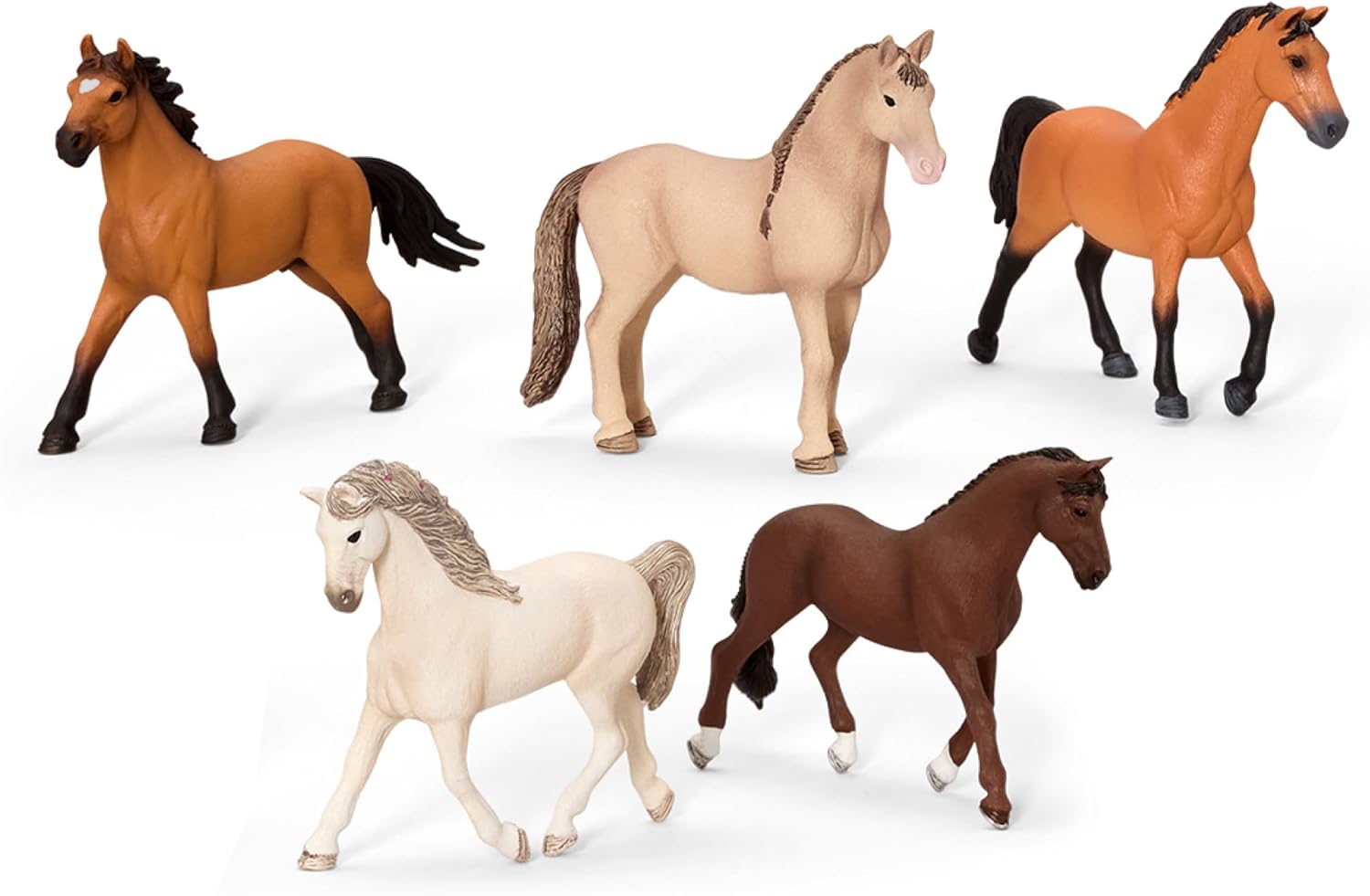 Schleich Horse Club - 5PC Horse Figurine Playset - Realistic Horses for Girls and Boys - Equestrian Toy Set for Kids Ages 5+ | 77725