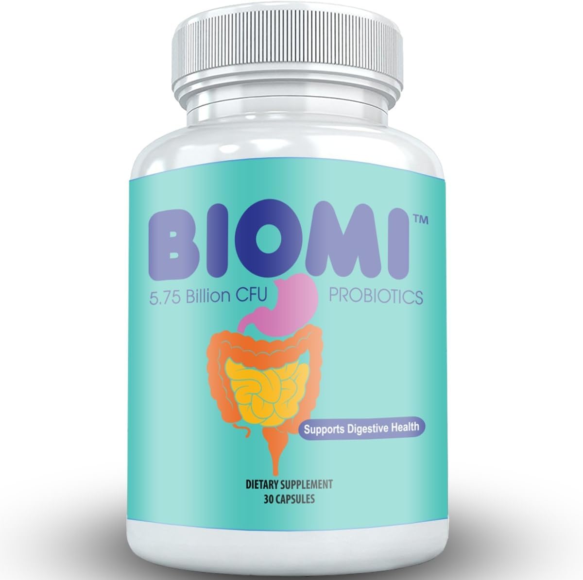 BIOMI™ Probiotic Supplement **Liquidation Sale** for Gut, Skin, Digestive and Immune System Health and Support, 30 Capsules - High Strain Potency for Men and Women