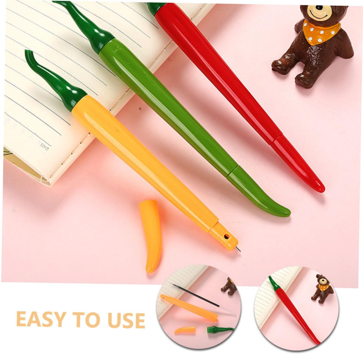 HOMSFOU 3 Set Penne Gel Cancelleria Adorabile Per Studenti Scrittura E Resistente Design E Confortevole Per Ufficio E Scuola 18 Pezzi * 3