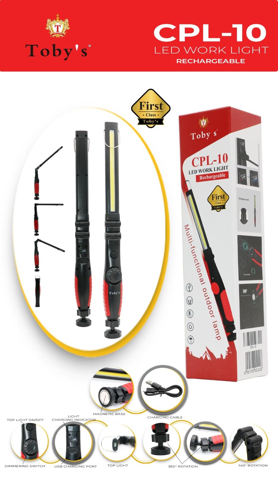 Toby'sLED Rechargeable Work Light