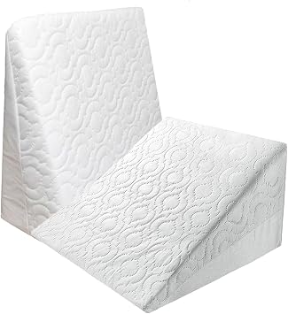 Pinkfairy Bed Wedge Support Pillow - Adjustable for Sitting Reading Back Leg Pain Heartburn Acid Reflux GERD Snoring - Premium Foam - Washable Cover
